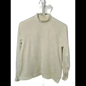 COPY - Lands End Cream Mock Neck Long Sleeve Top
